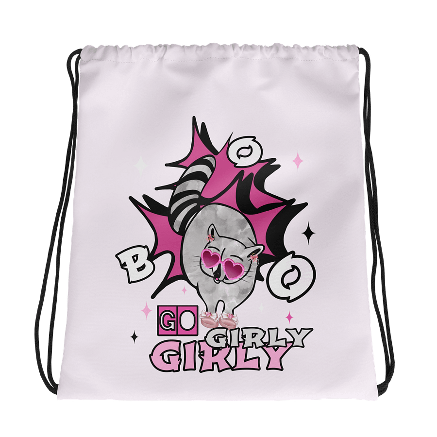 Girly Raccoon All-Over Drawstring Bag product image (1)