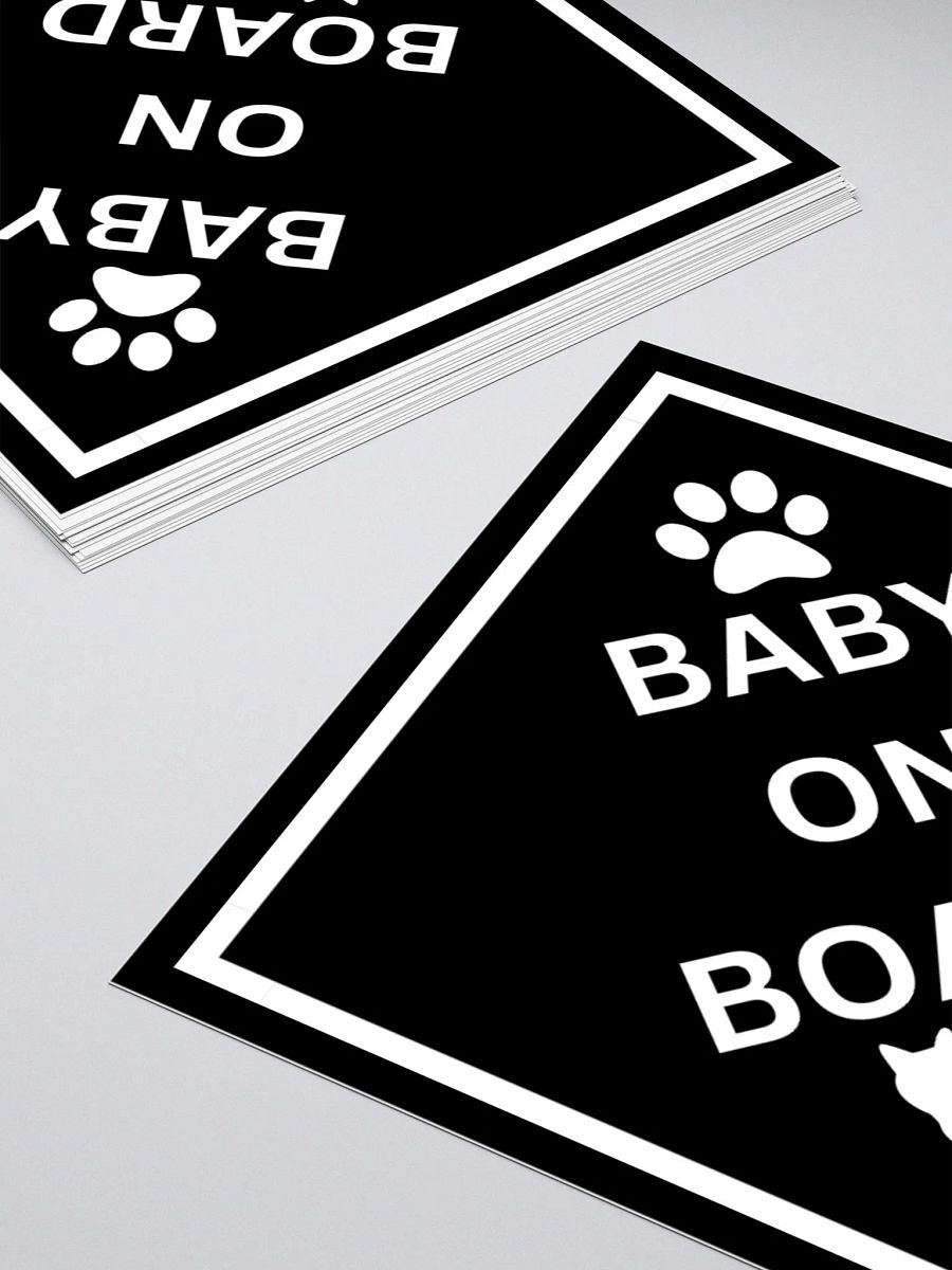Cat Baby on Board Sticker - White on Black product image (3)