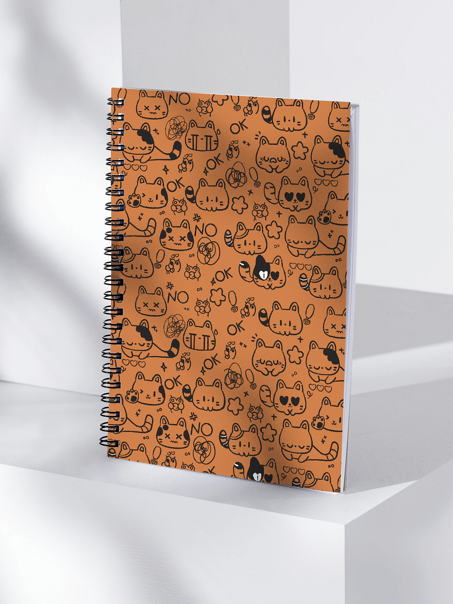 Cute Cat Doodles – Orange Spiral Notebook product image (4)