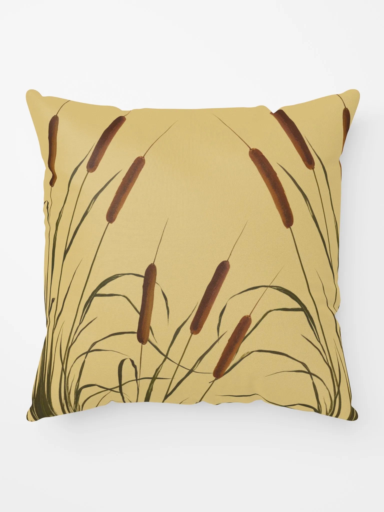 Cattail Serenity In Browns and Greens All-Over Print Pillow product image (5)