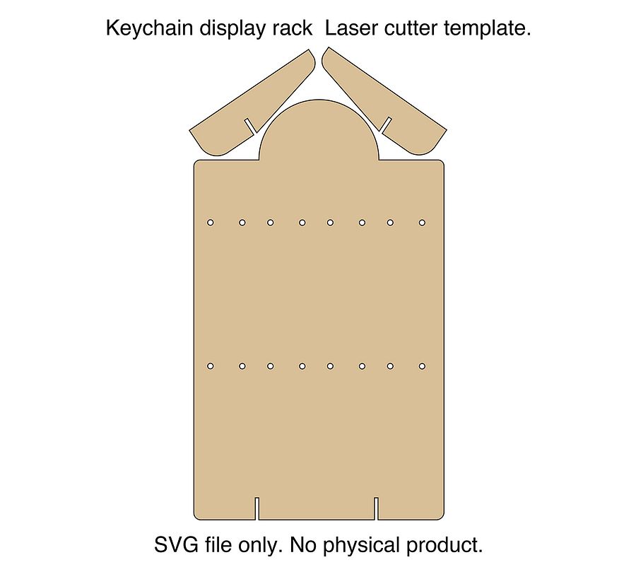 Laser cut template for keychain display rack. SVG file. product image (1)