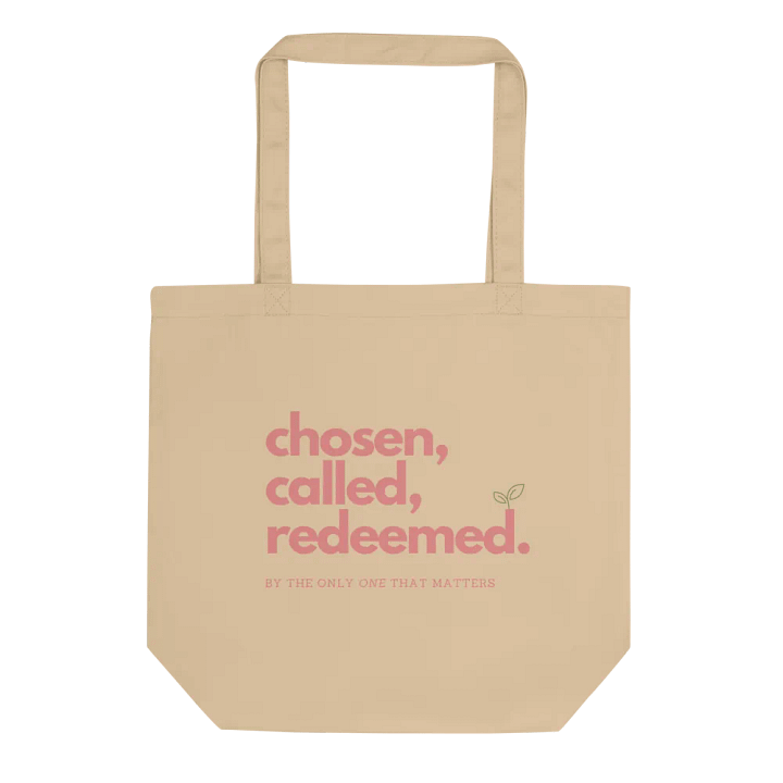 Chosen, Called, Redeemed Eco-friendly Tote (Pink Text) product image (1)