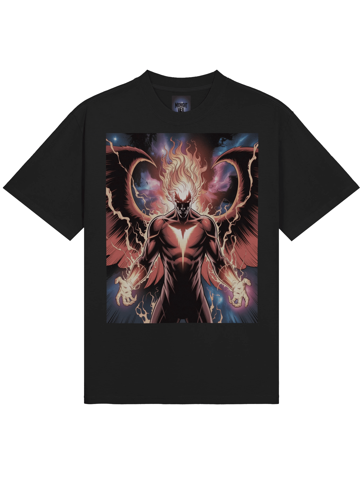 Dark Phoenix Inferno Eclipse Oversized Faded T-Shirt – Phoenix Fury Mantle product image (5)