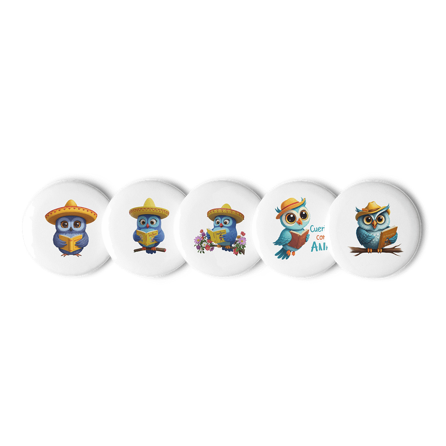 Wise Owl Reading Collection - Pin Button Set product image (1)