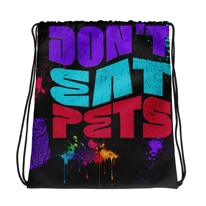 don't eat pets, Colorful Graffiti Drawstring Bag product image (1)