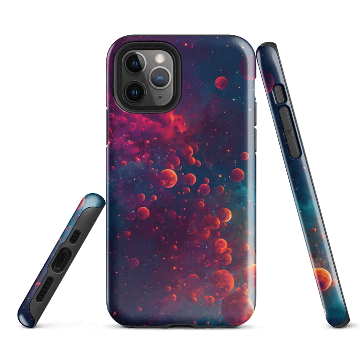 Tough Phone Case for iPhone® - Magenta and Blue Galaxy Sci-Fi Design product image (1)