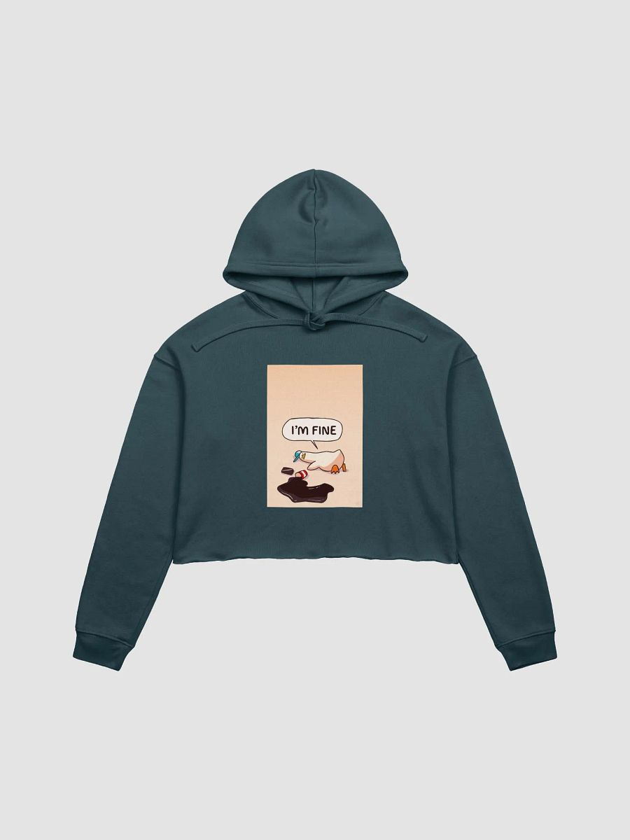 Devastated Goose Meme I'm Fine Crop Hoodie product image (4)
