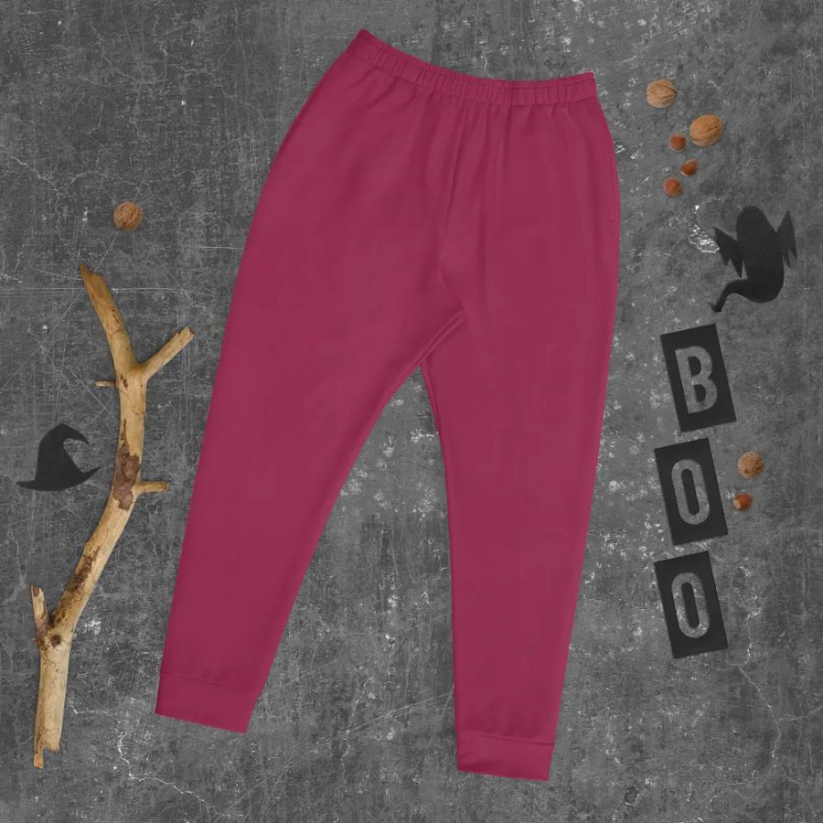 Plain Dark Red True Summer Recycled Polyester Premium Men's Joggers by Treasure Pie product image (9)