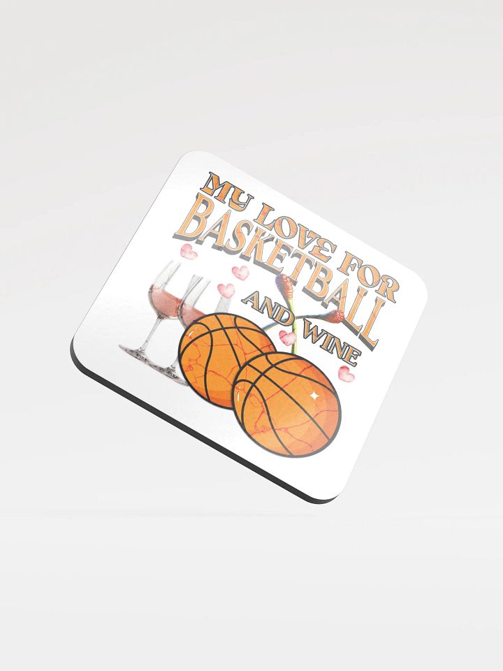 My Love For Basketball And Wine & Hoops Cork Coaster Set product image (1)