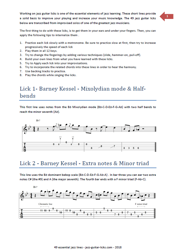 49 Essential Jazz Guitar Solos - Printable PDF Method With Tabs and Audio Files product image (2)