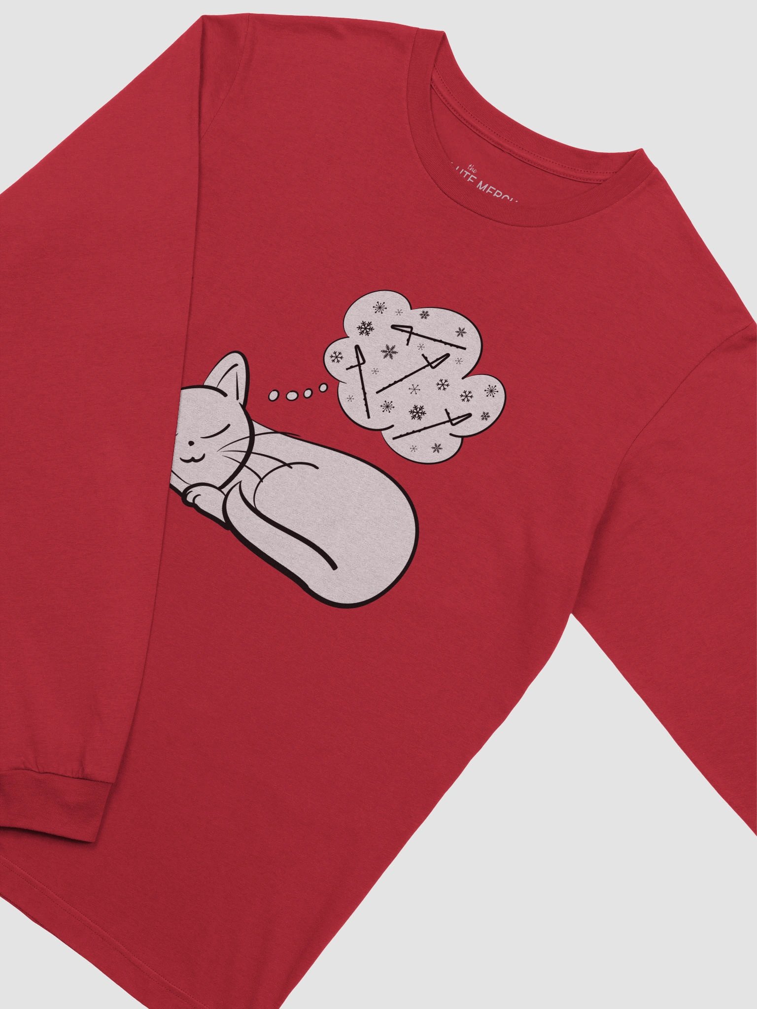 Contrabass Flute Lounge Shirt - Dreaming of Flutes and Snowflakes Long Sleeve Tee - Unisex Fit product image (3)