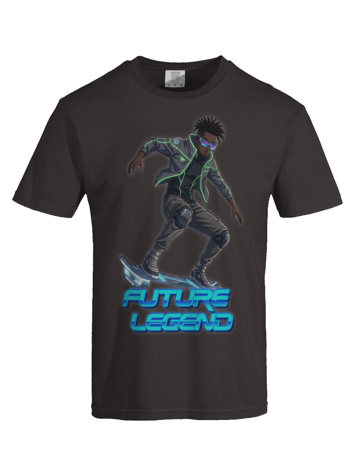 Future Legend Neon Skater T-Shirt – Cyber Streetwear Graphic T-Shirt for Adults and Young Adults product image (1)