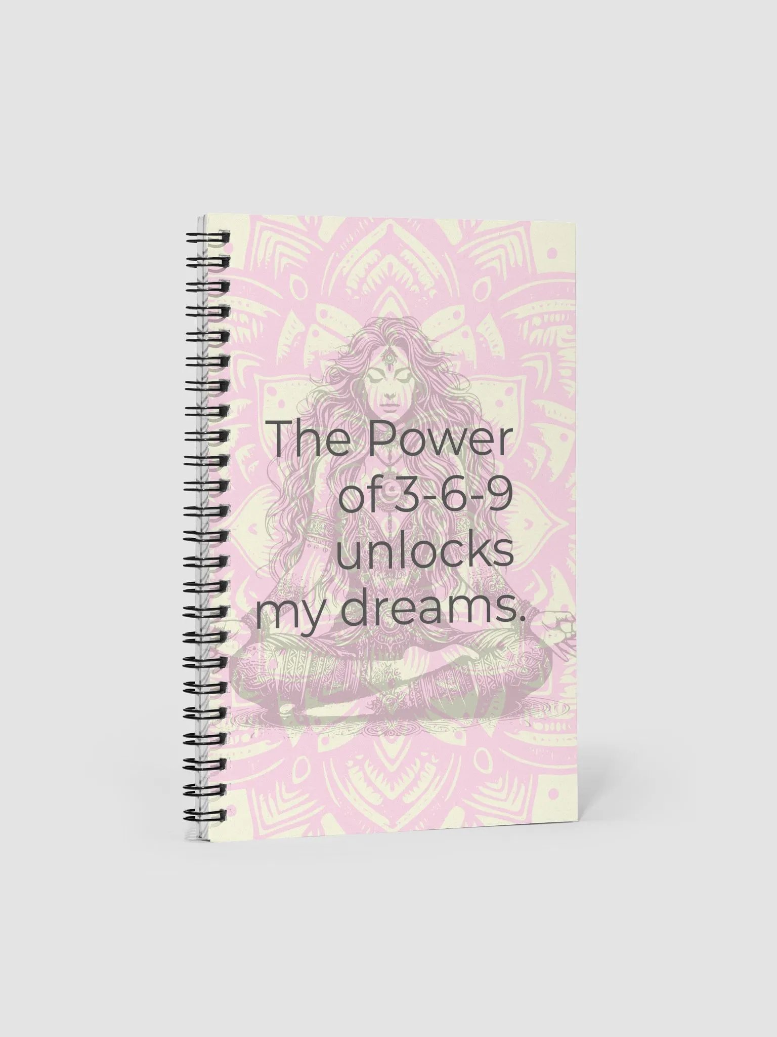 369 Manifestation Journal - Meditating Woman Design with Empowering Affirmation product image (1)