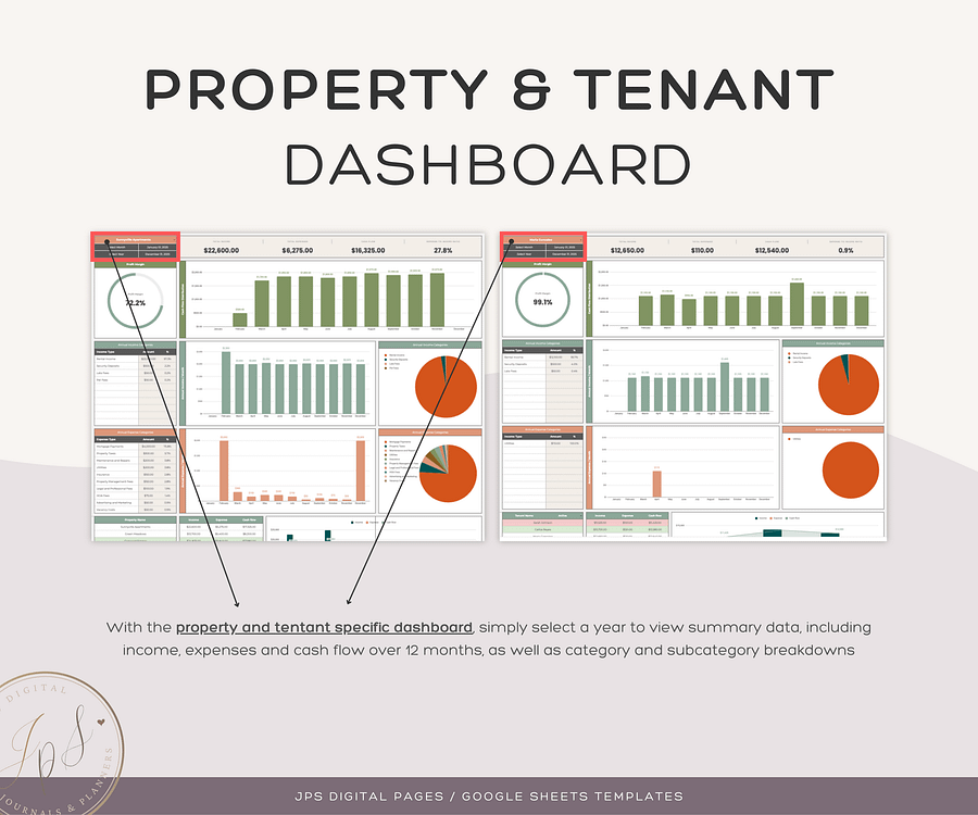 Rental Property Income and Expense Tracker Template product image (7)