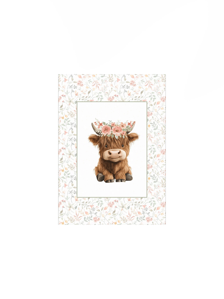 Highland Cow with Watercolor Florals product image (2)