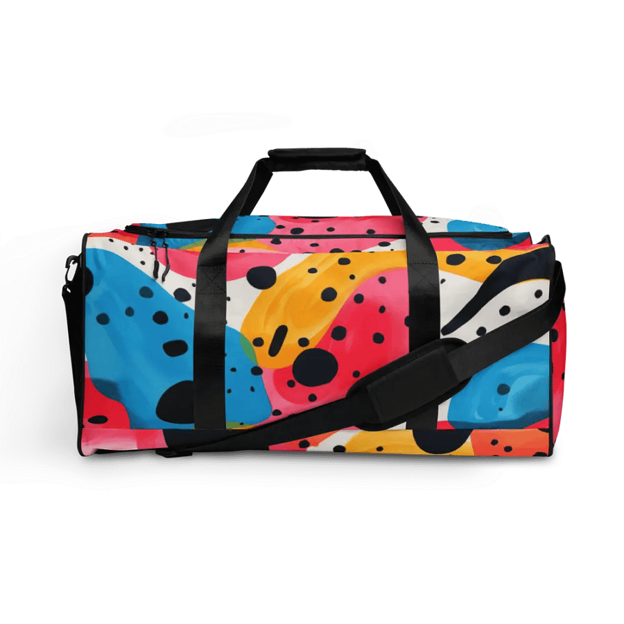 “Tangerine Blue Dreams” All-over Multi-Pattern Duffle Bag product image (8)