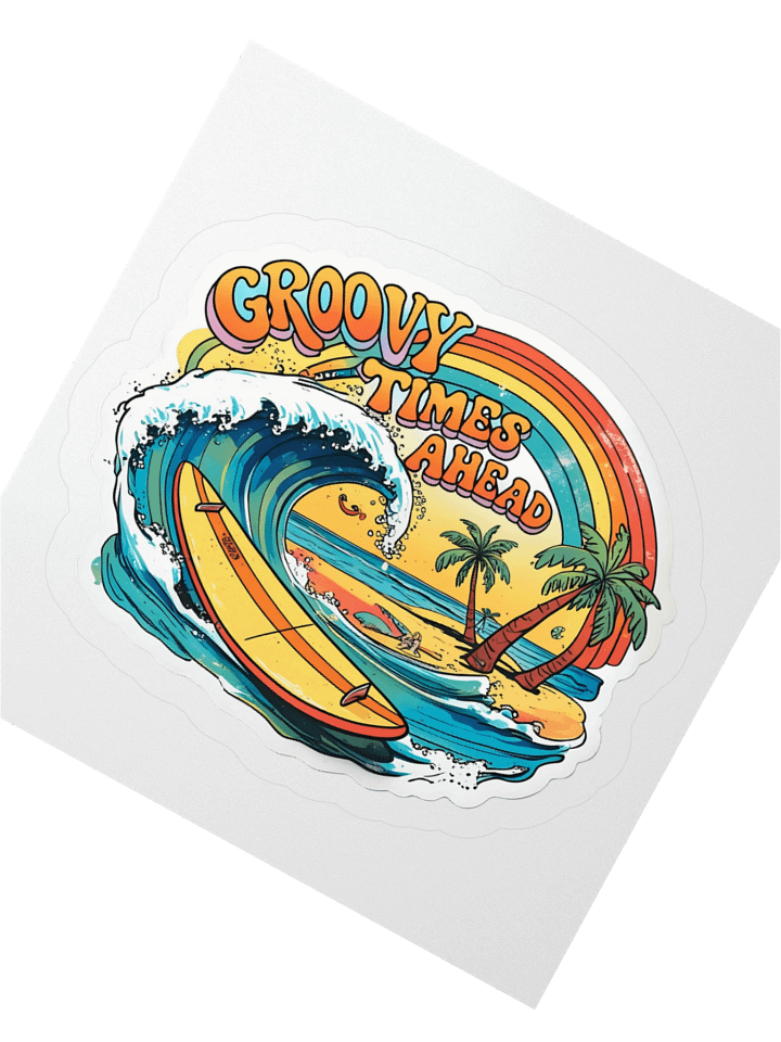 Retro Vibes Ocean Wave Sticker product image (2)