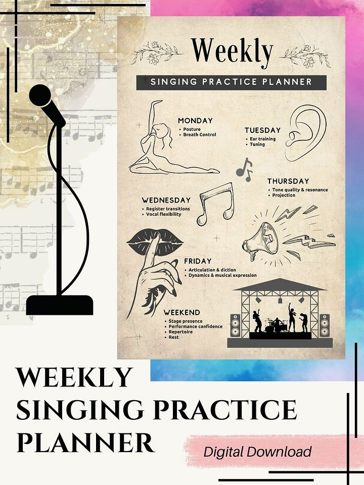 Singing Practice Planner - Free Digital Download Version product image (1)