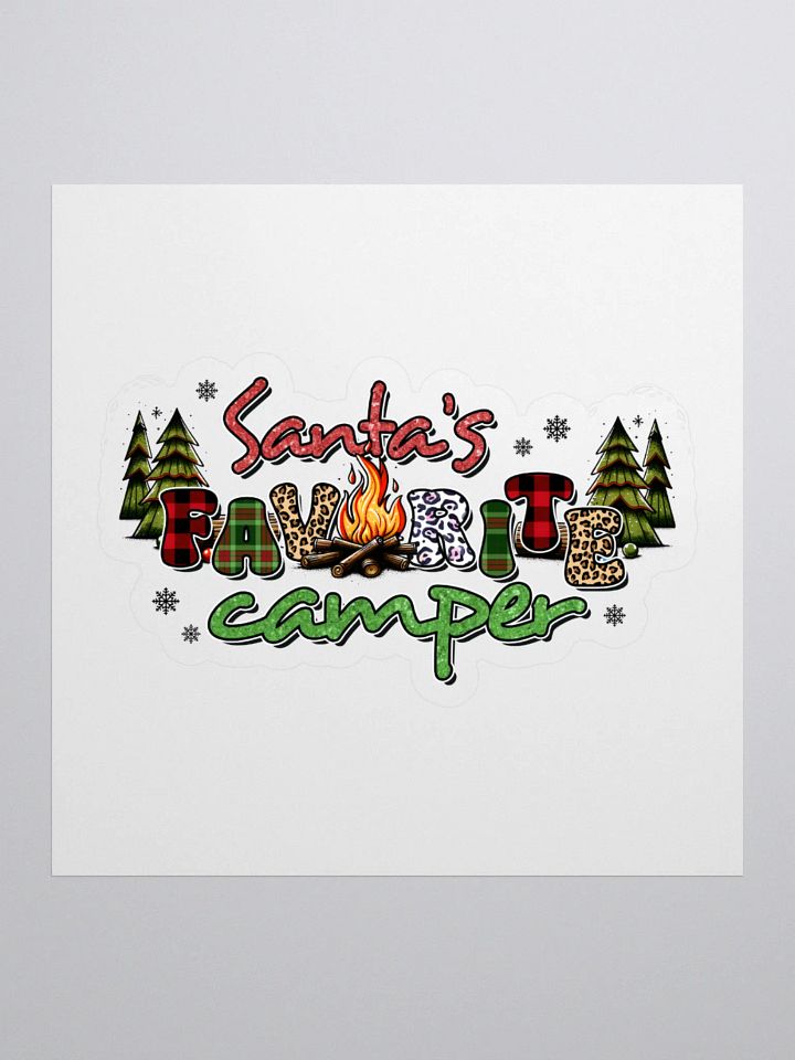 Santa's Favorite Camper Kiss Cut Stickers product image (1)