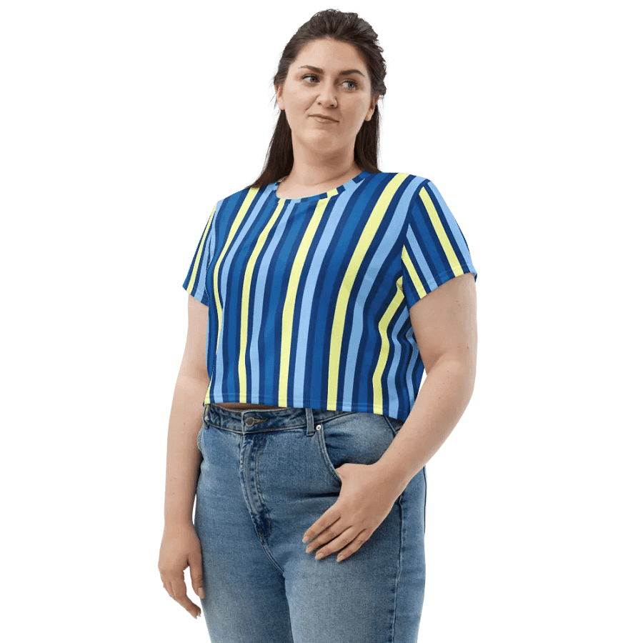 Blue Stripe Crop Top product image (10)