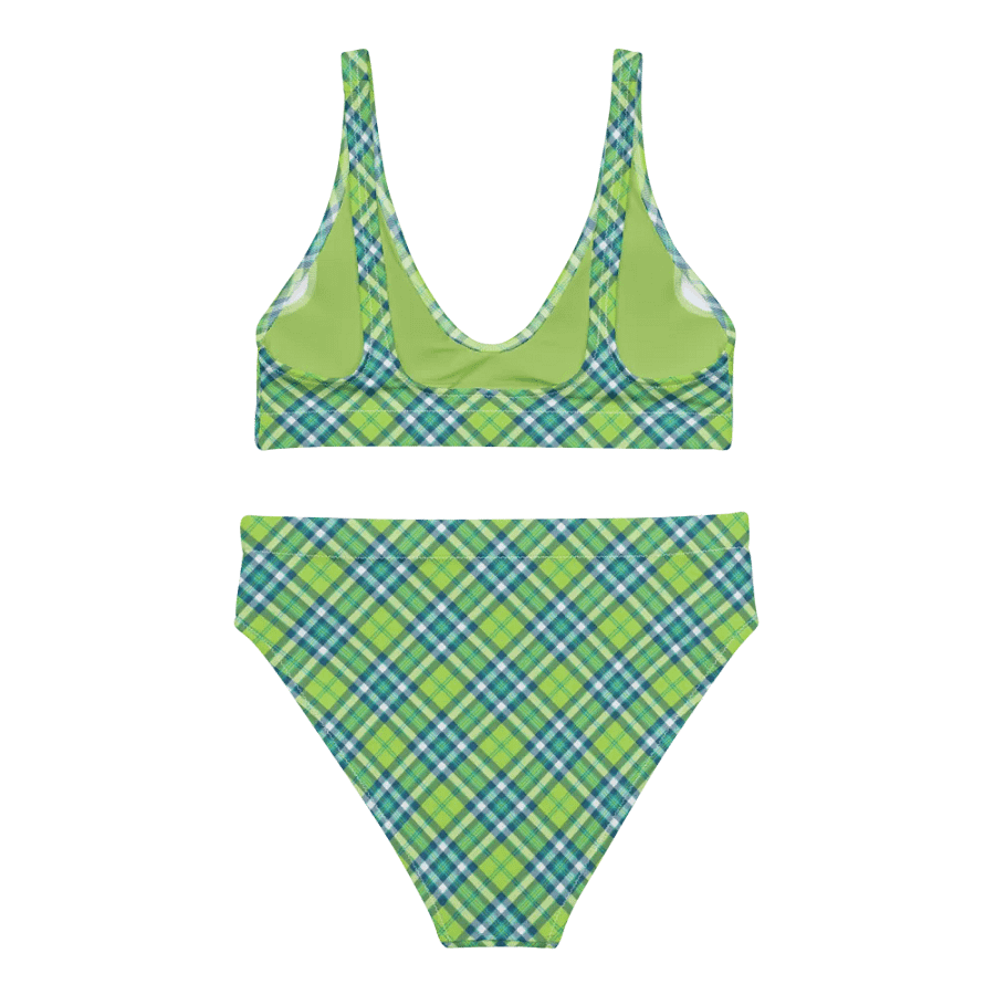 Lime Green and Turquoise Plaid Bikini product image (4)
