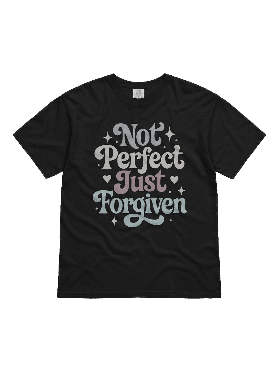 Not Perfect Just Forgiven Retro Christian Message on Comfort Colors 1717 Heavyweight Tee product image (1)