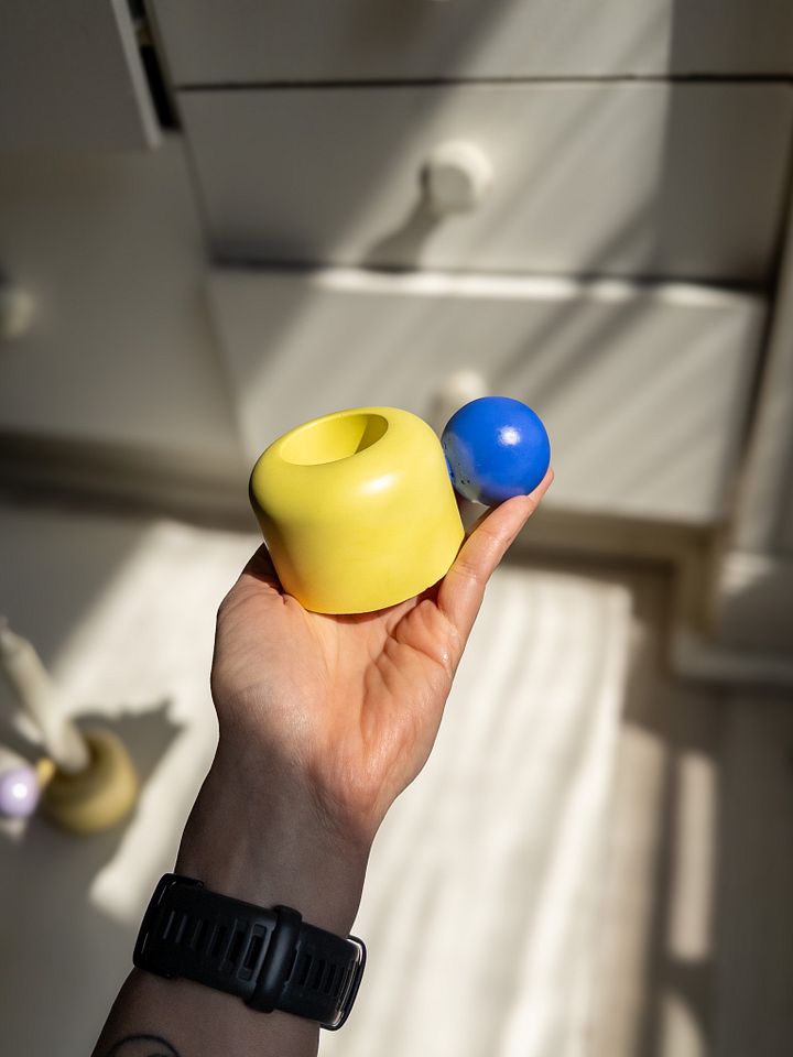 Ball Candleholder - Lime and Blue product image (2)
