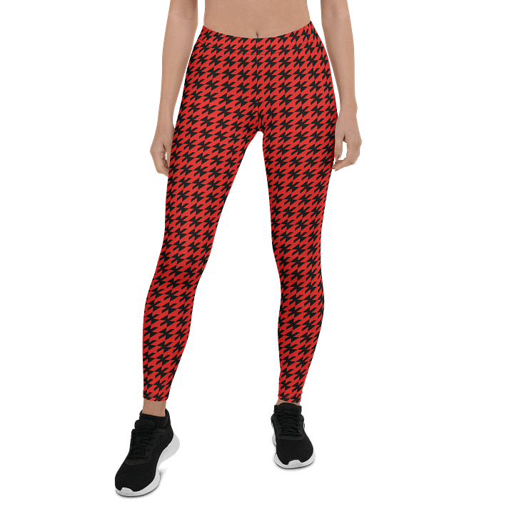 Red Houndstooth Grid All-Over Leggings product image (1)