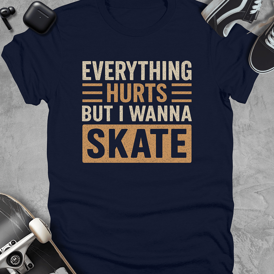 Everything hurts, Funny skateboarding t-shirt, Unisex product image (3)