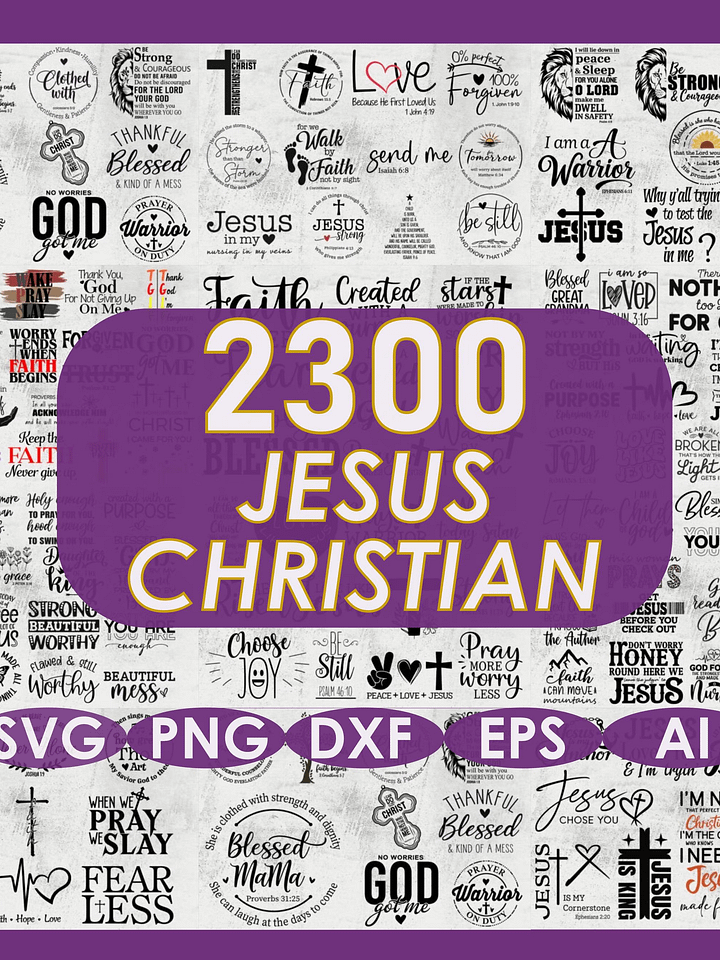 2300 Jesus Christian SVG PNG Bundle product image (1)