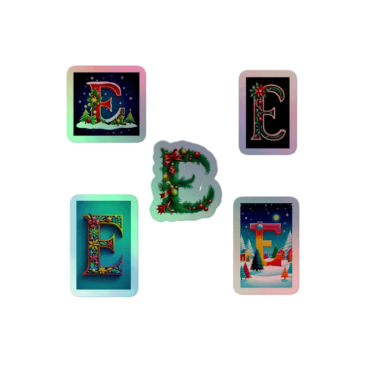 All E's Christmas Monogram Holo Sticker Pack product image (2)