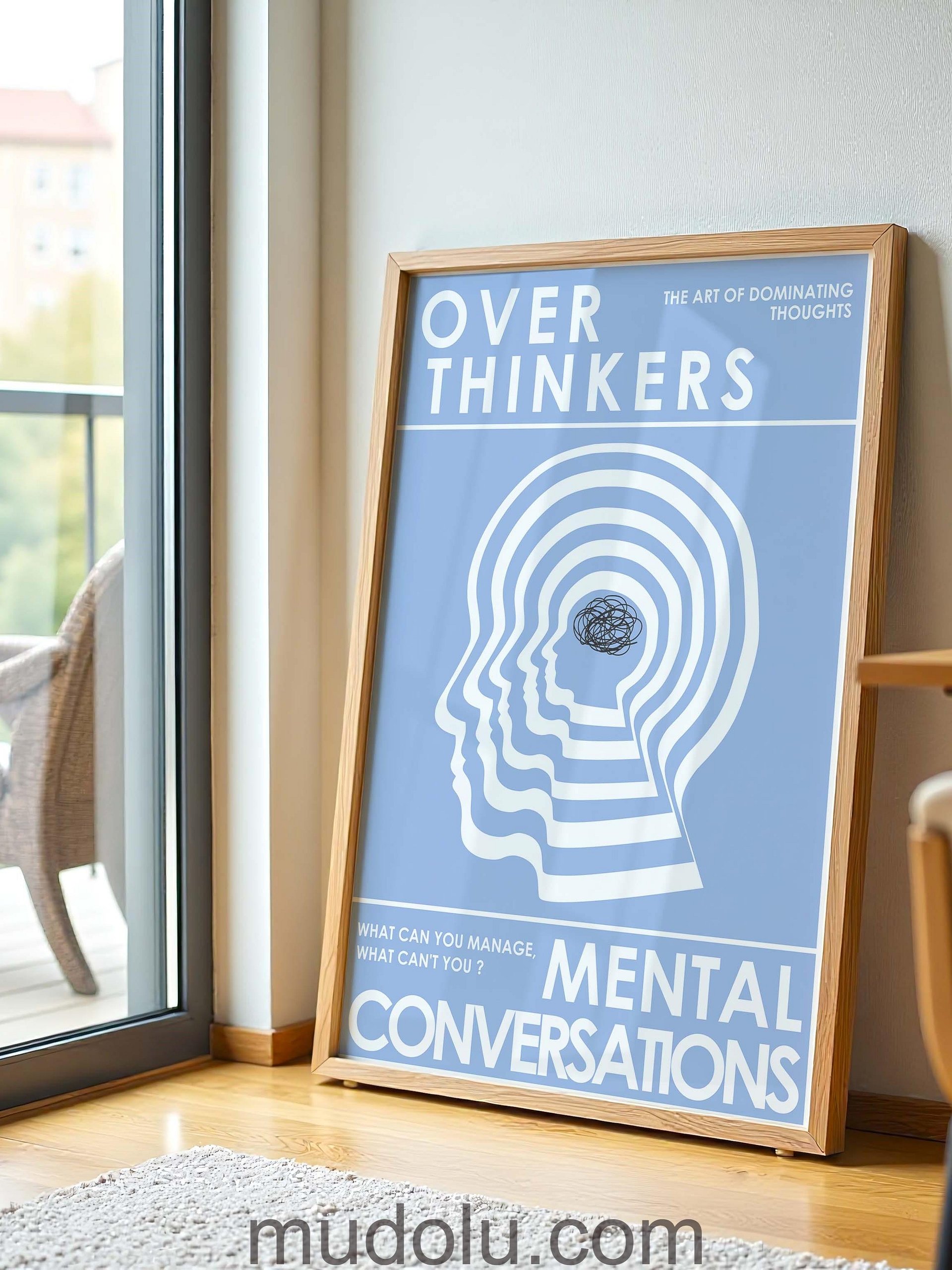 OverThinkers Wall art Poster White Blue product image (2)