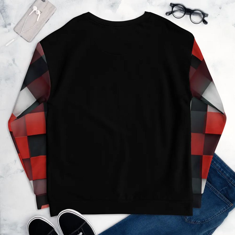 Black And Red Squares Unisex Sweatshirt product image (9)