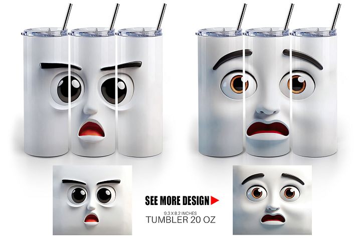 Cartoon Face Stainless Steel Tumbler product image (2)
