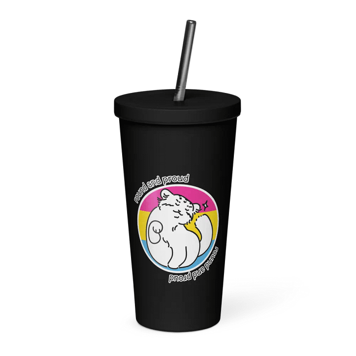 Round and Proud Manul Pride Pansexual Version - Insulated Tumbler product image (1)