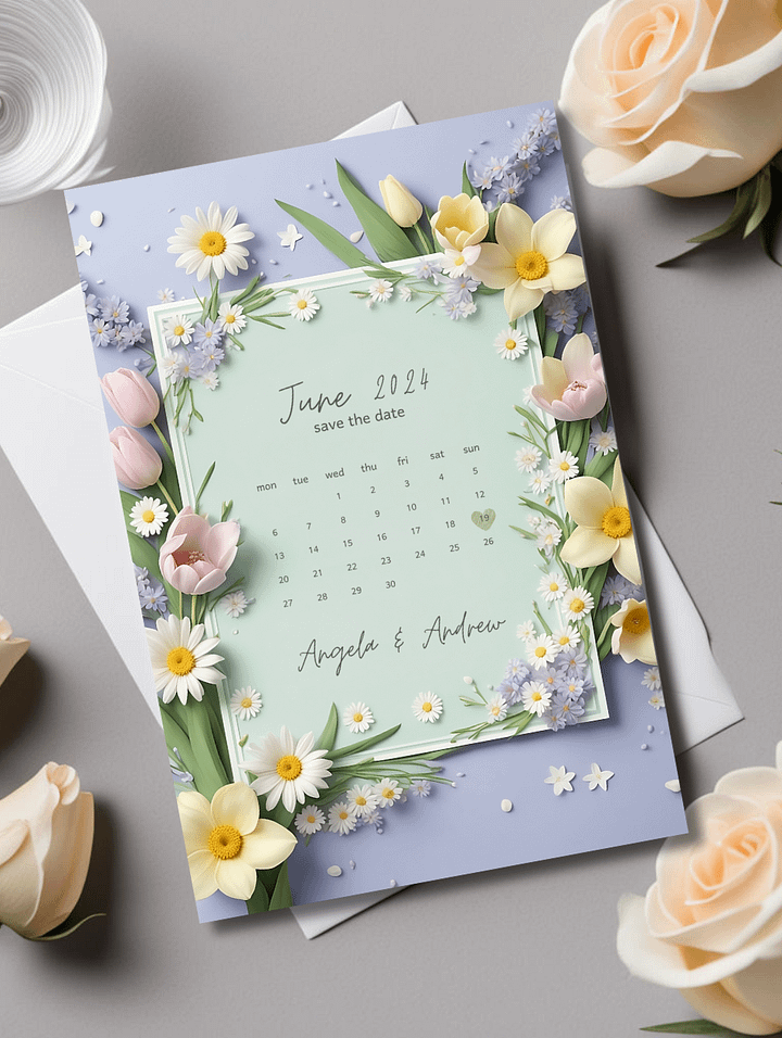 Elegant Save The Date Card - Dizynai (DSD-11) product image (1)