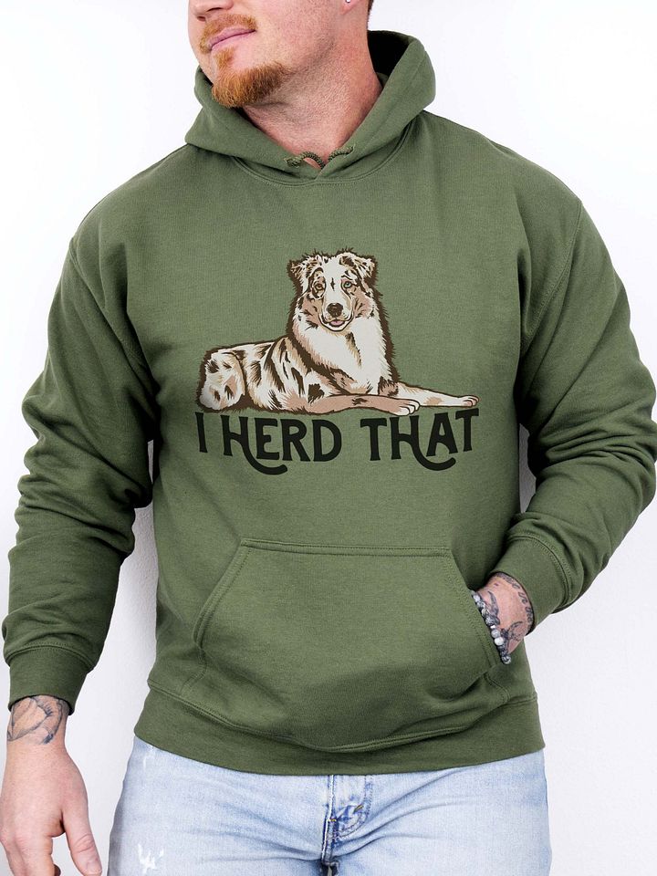 I Herd That Aussie Dog Hoodie | Hooded Sweatshirt for Australian Shepherd(Red Merle) Dog Owners product image (10)