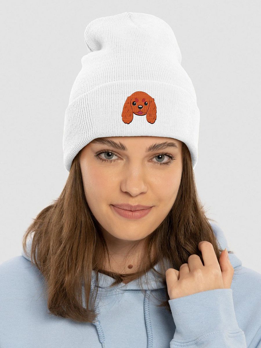 Fluffy cavalier king charles spaniel Pup Cuffed Beanie product image (28)