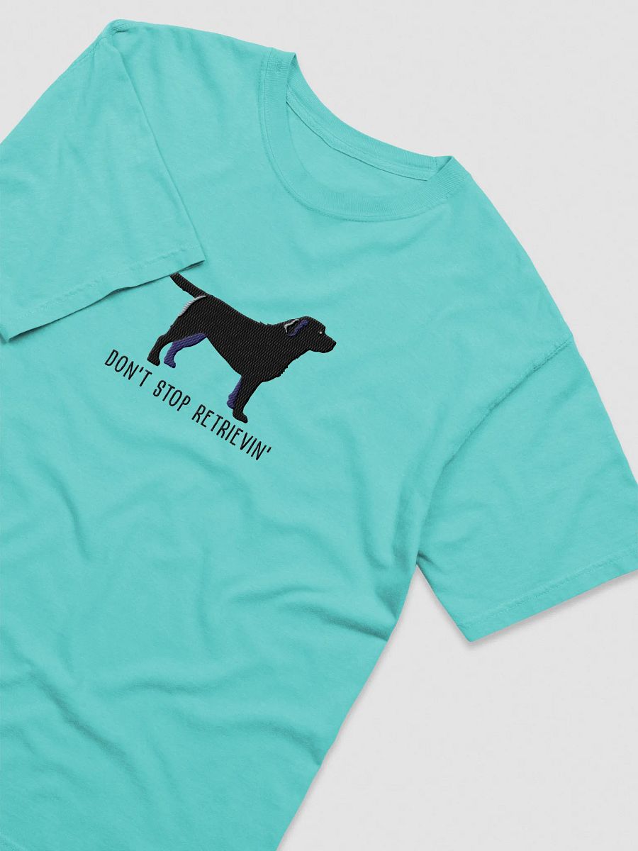 Don't Stop Retrievin' T-Shirt(Embroidered) of a Labrador Retriever(Black) product image (27)
