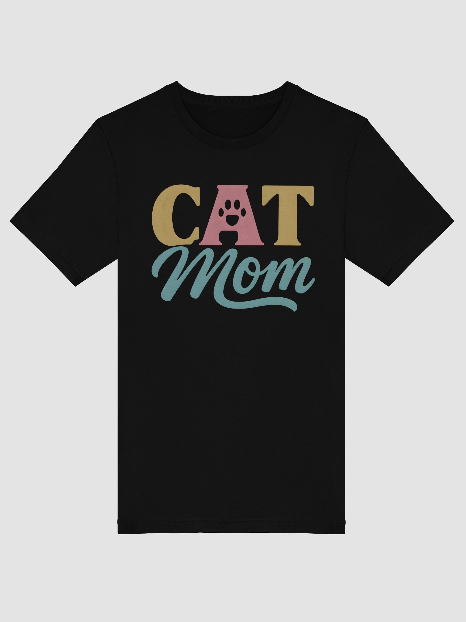 Cat Mom T-Shirt | Cute Pet Lover Tee with Paw Print | Gift for Cat Owners product image (5)