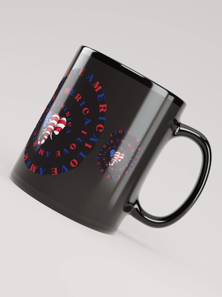 Mug Black glossy mug with I LOVE AMERICA design. product image (1)