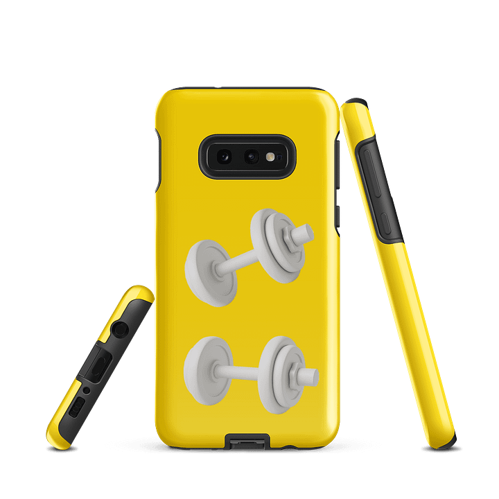 Yellow Double White Dumbbell Samsung® Case product image (3)