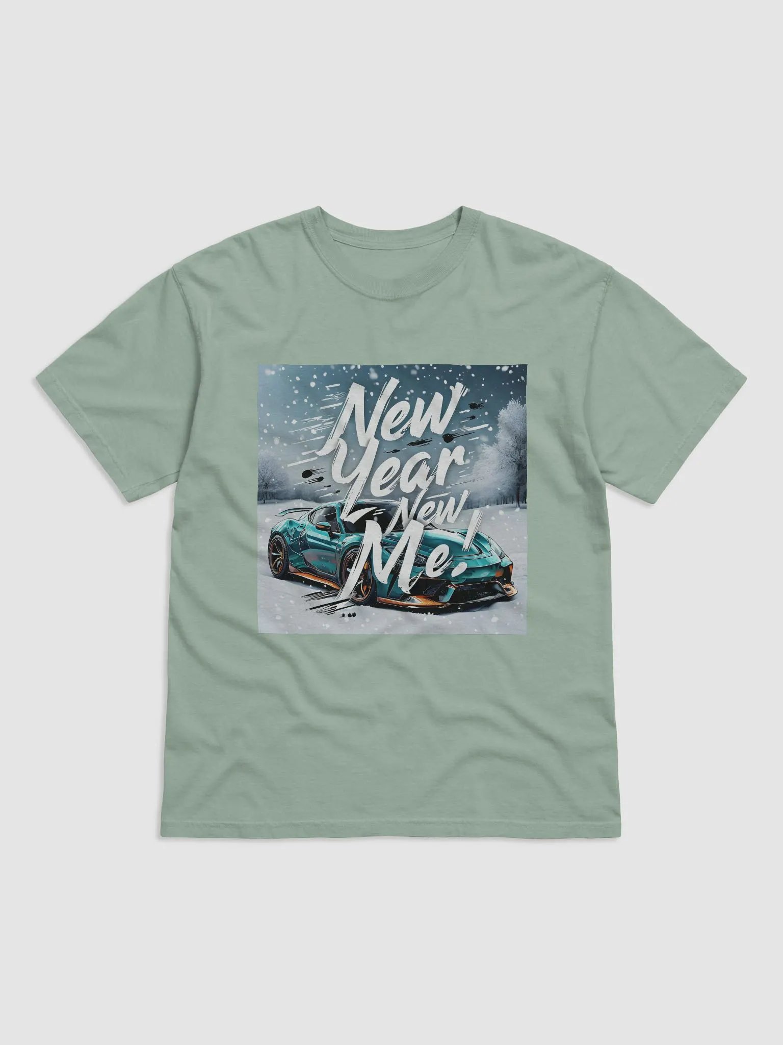 Snowy New Year Sports Car T-Shirt product image (3)