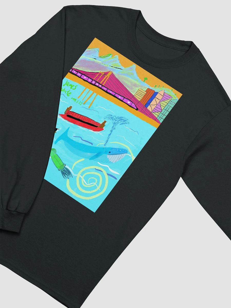 Gildan Ultra Cotton Long Sleeve T-Shirt: blue whale product image (33)