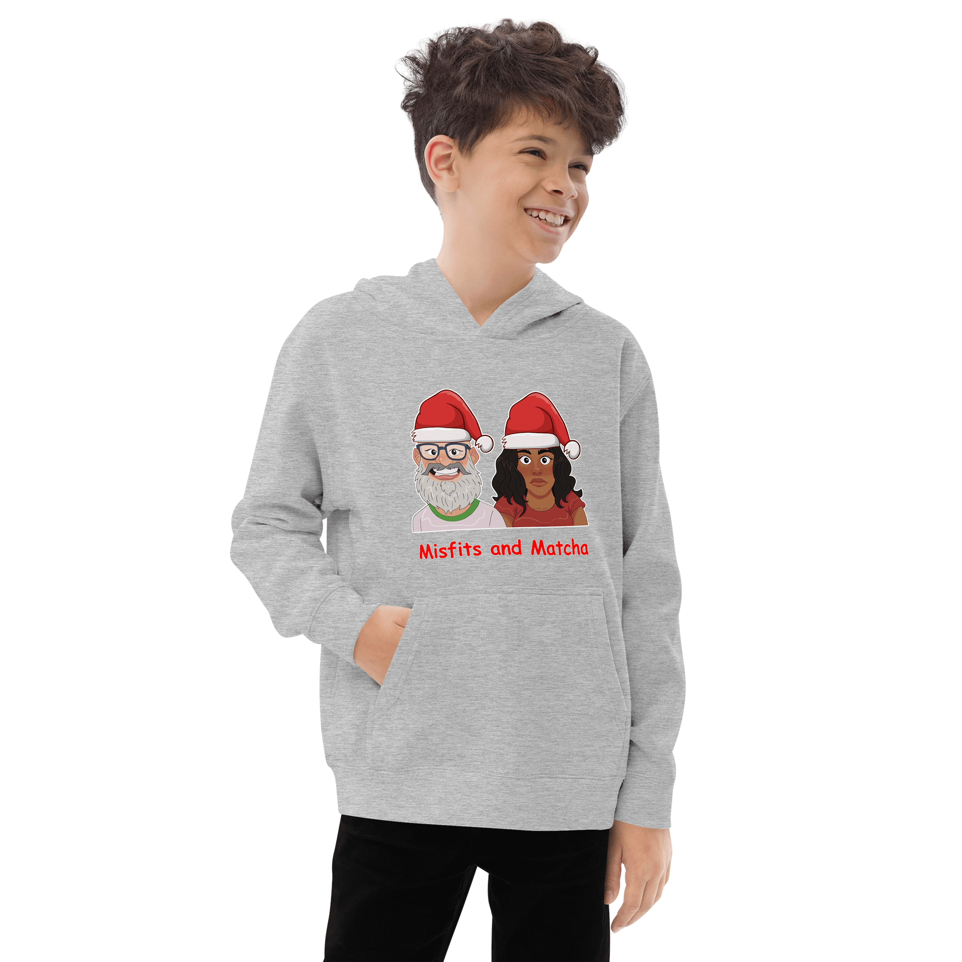 Kids Misfits and Matcha Santa Hats Pullover Hoodie product image (9)