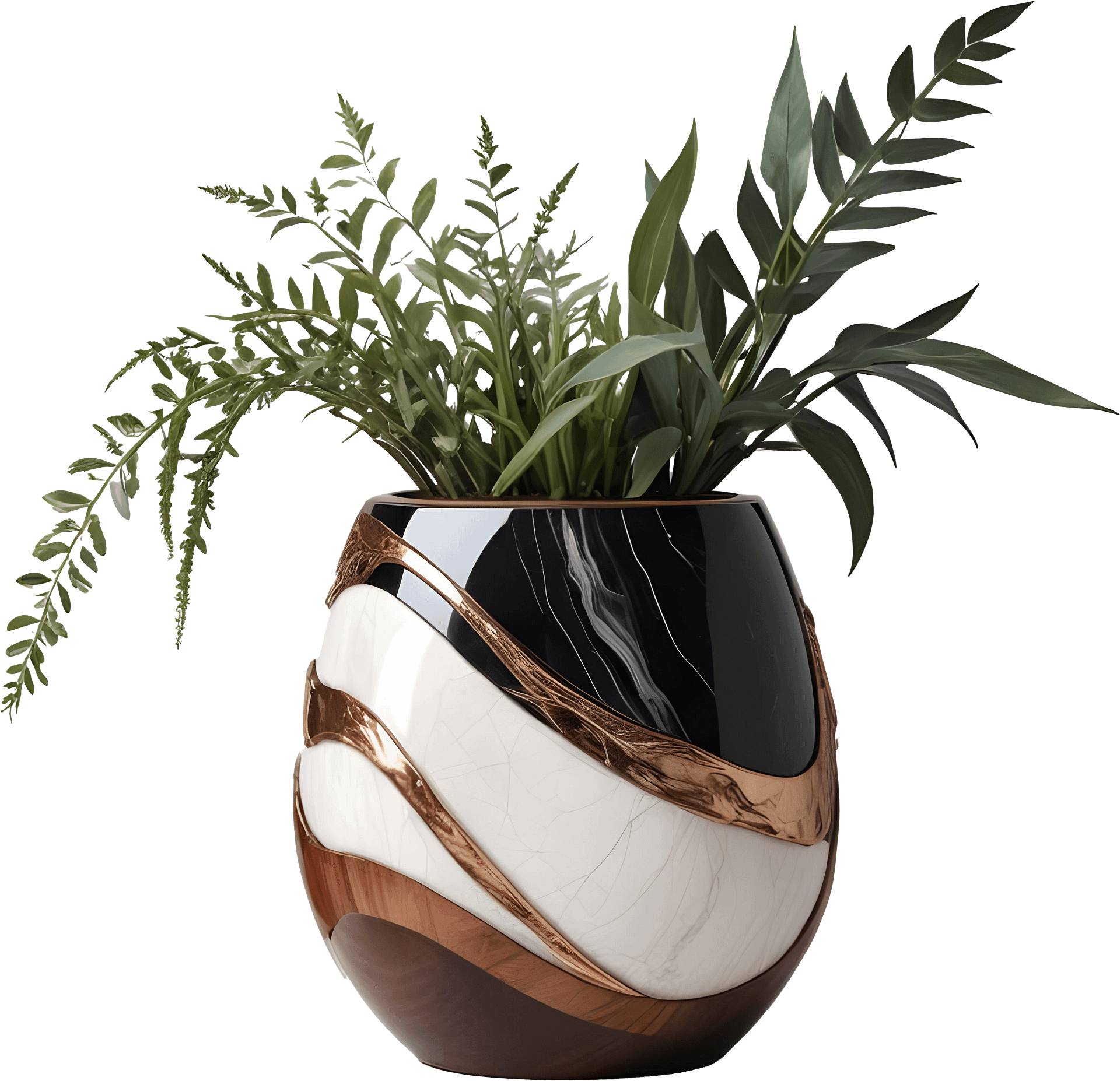 Dream of Eternity Collection – Elegant Wave Planter – PNG product image (1)