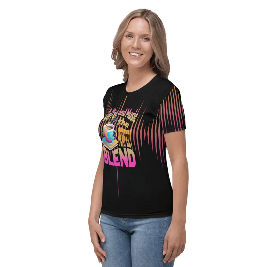 Coffee and Music the Perfect Blend All Over Print T-shirt product image (3)