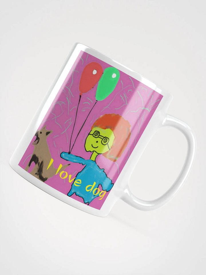White Glossy Mug: i love dog product image (1)