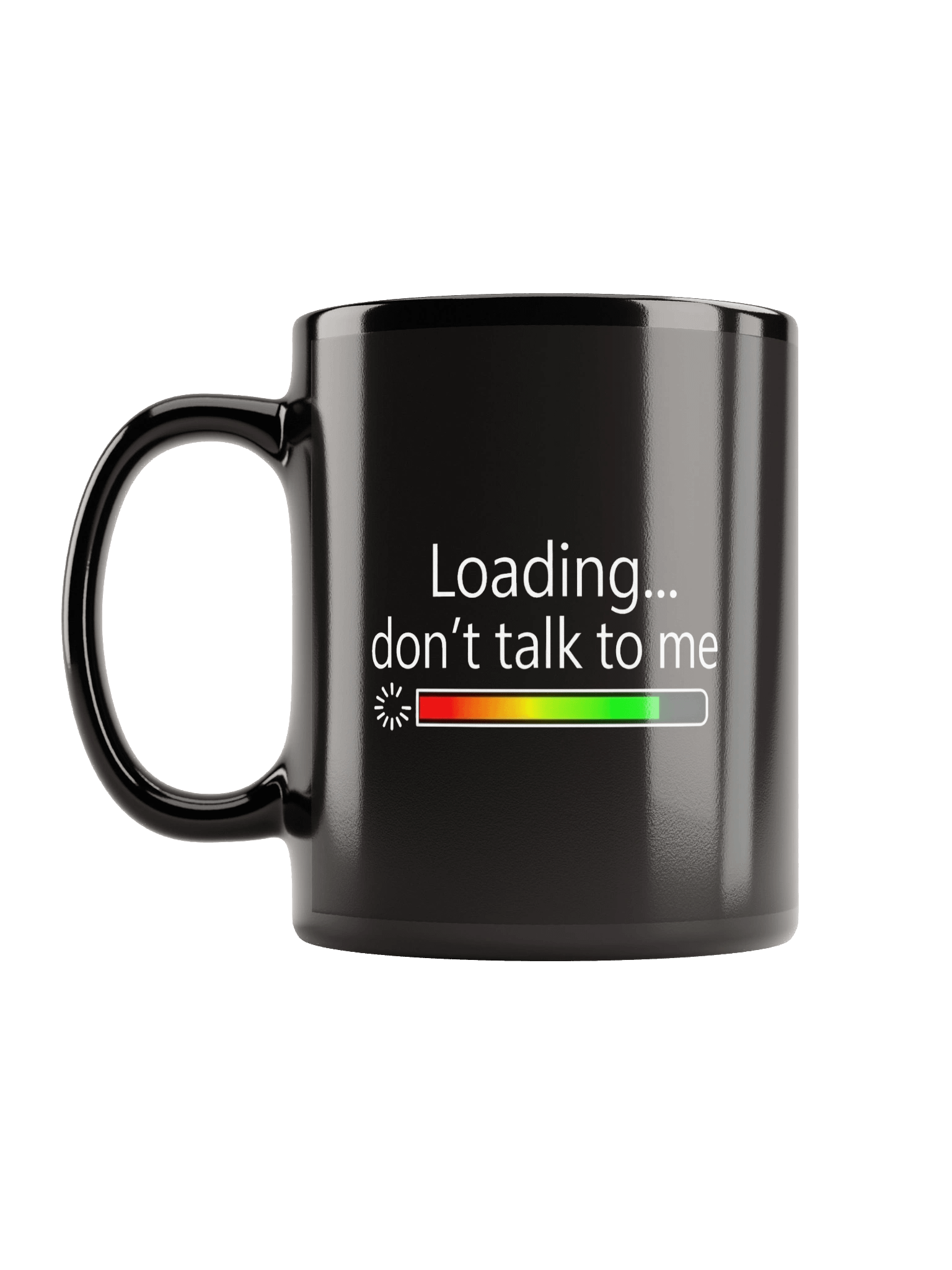 “Loading… Don’t Talk to Me” Black Ceramic Mug product image (6)