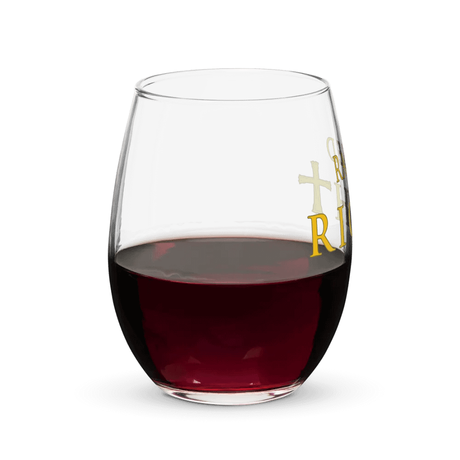 Raised Right Cross Stemless Wine Glass product image (8)